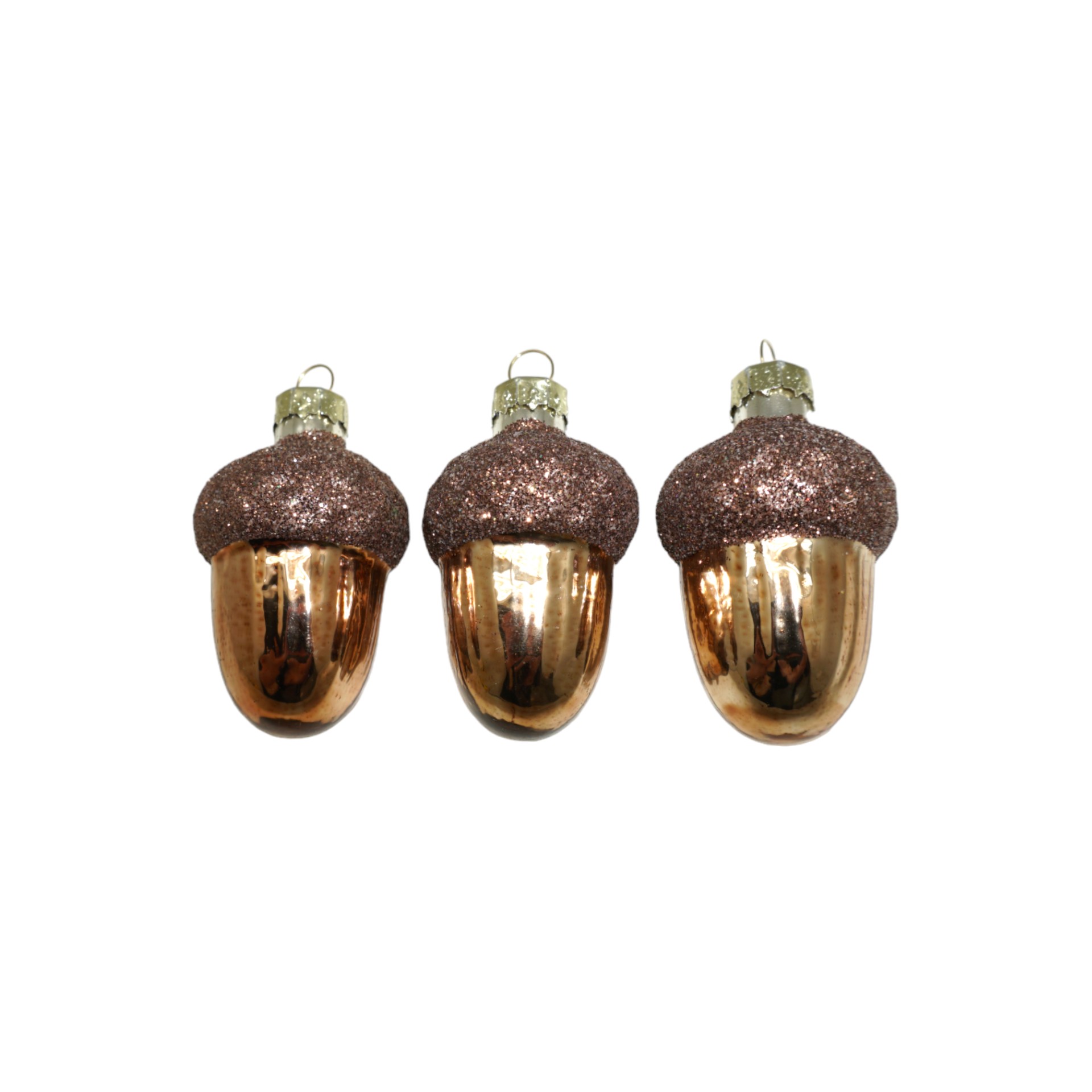 Darstellung von Glaseicheln gold 6-tlg in Box