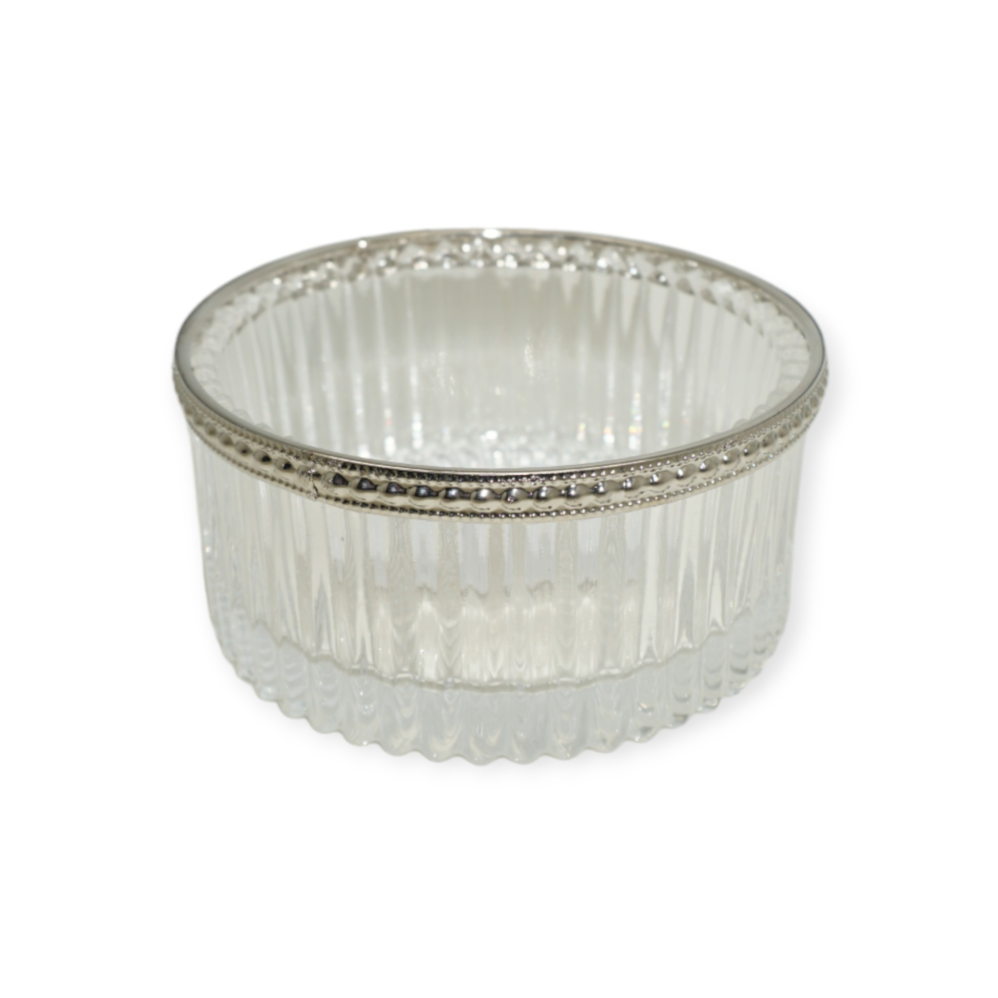 Darstellung von Kerzenhalter/ Schale natur mit Silberrand