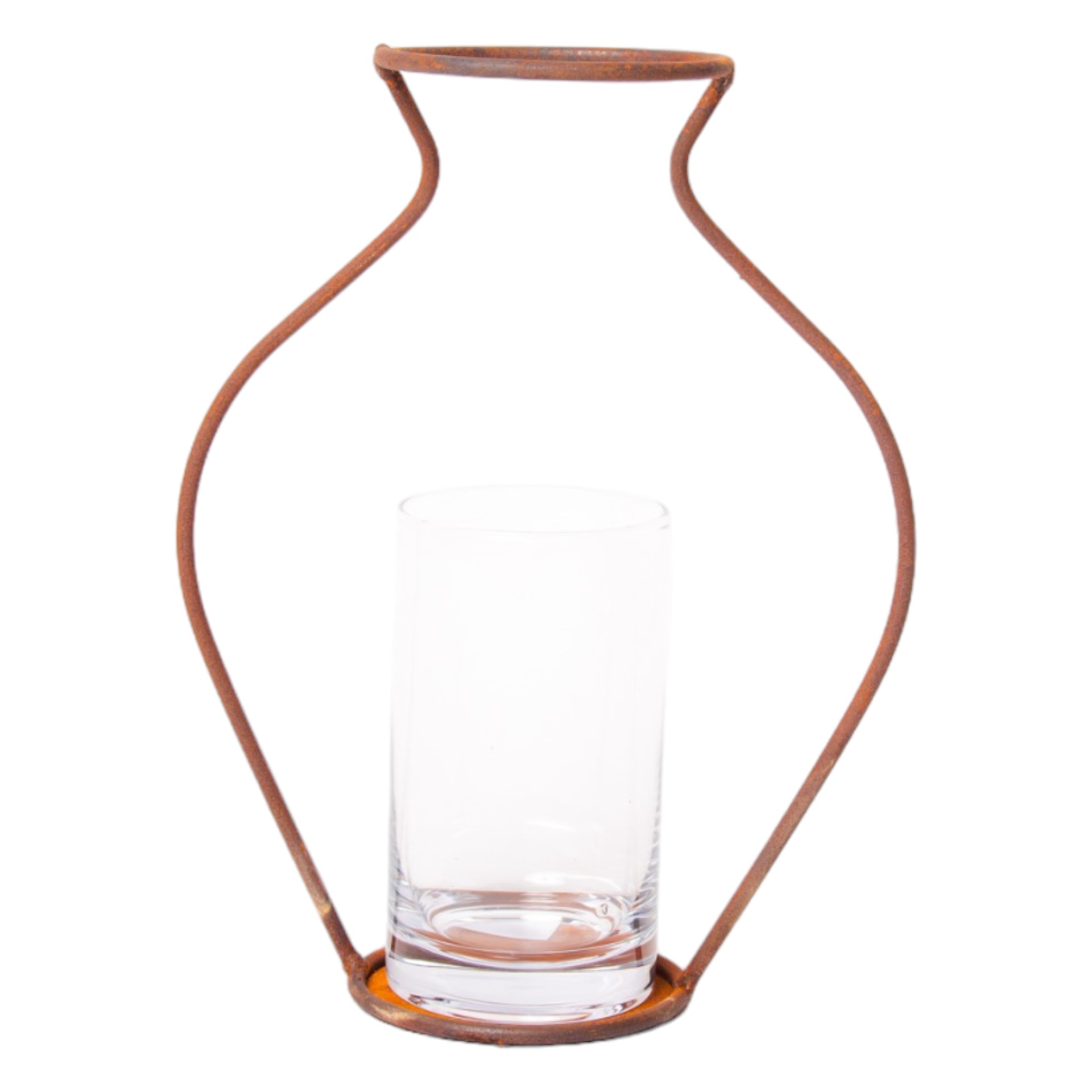 Darstellung von Drahtvase schlank mit Glas 37348