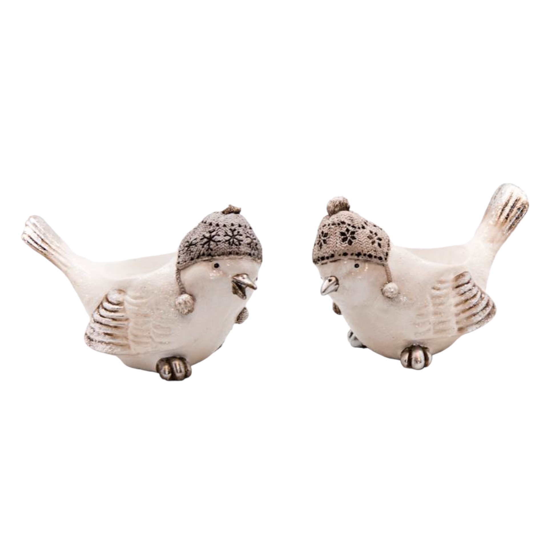 Darstellung von RP Teelichthalter Vogel sortiert weiss/ grau