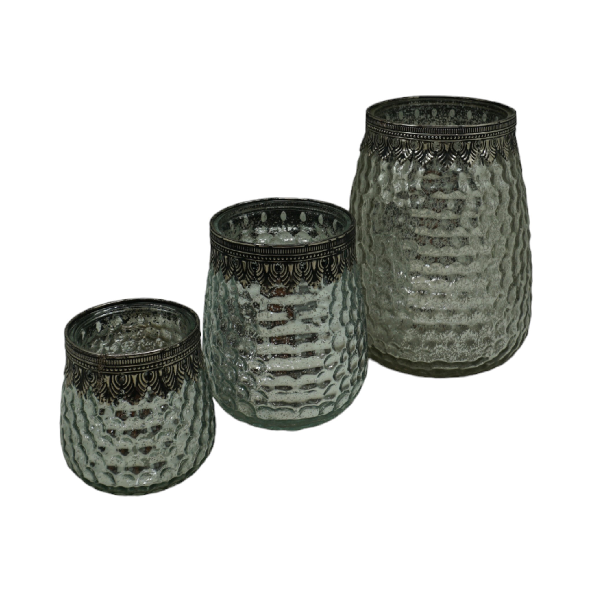 Darstellung von Windlicht gross mit Silberrand