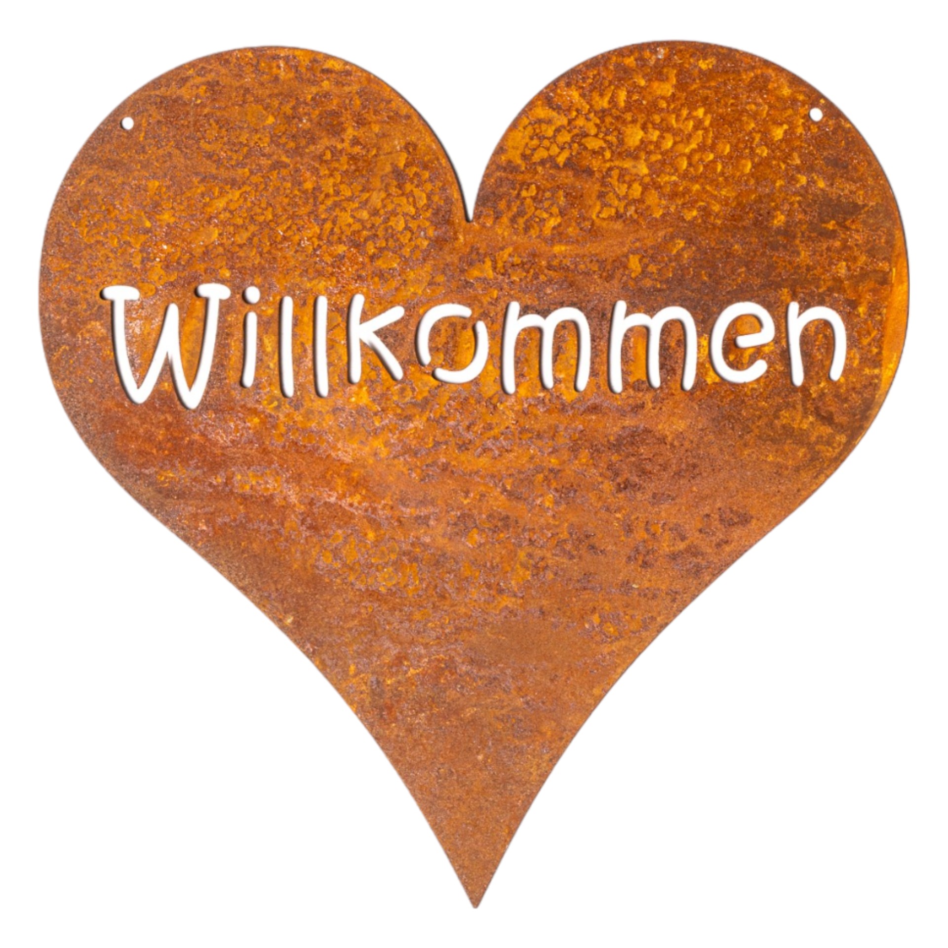 Darstellung von Herz Willkommen  2 Löcher f Kordel