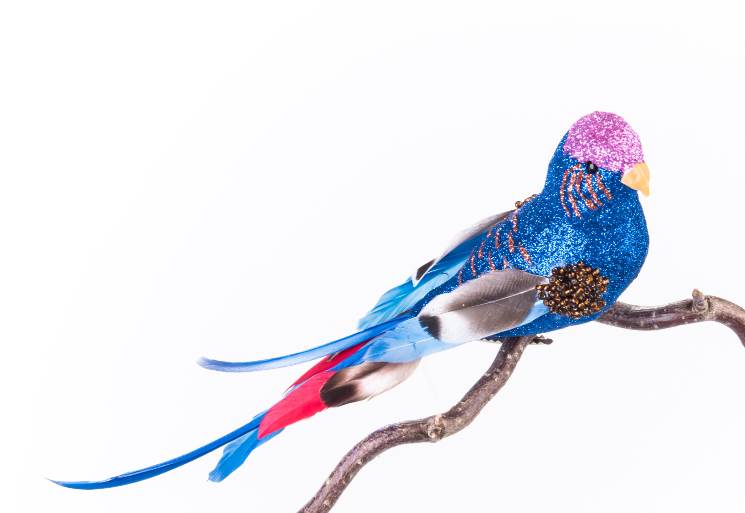 Darstellung von Vogel klein blau m. Clip l= 21 cm