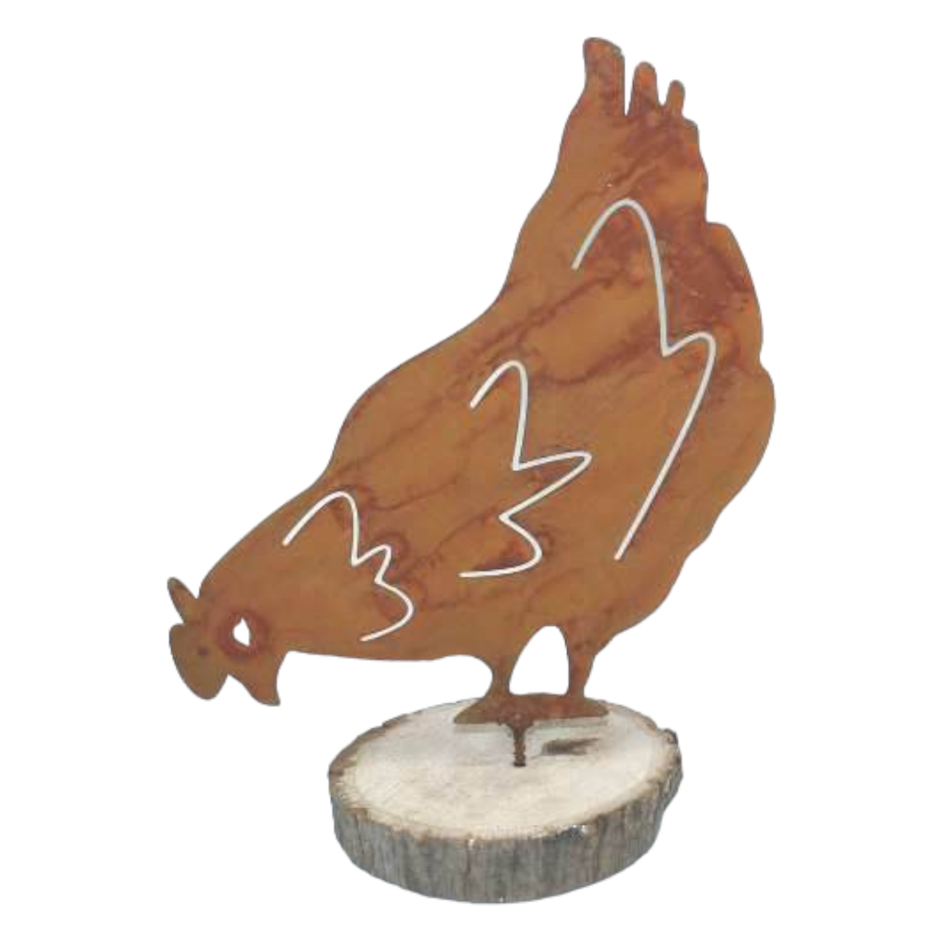 Darstellung von Huhn pickend mit Schraube