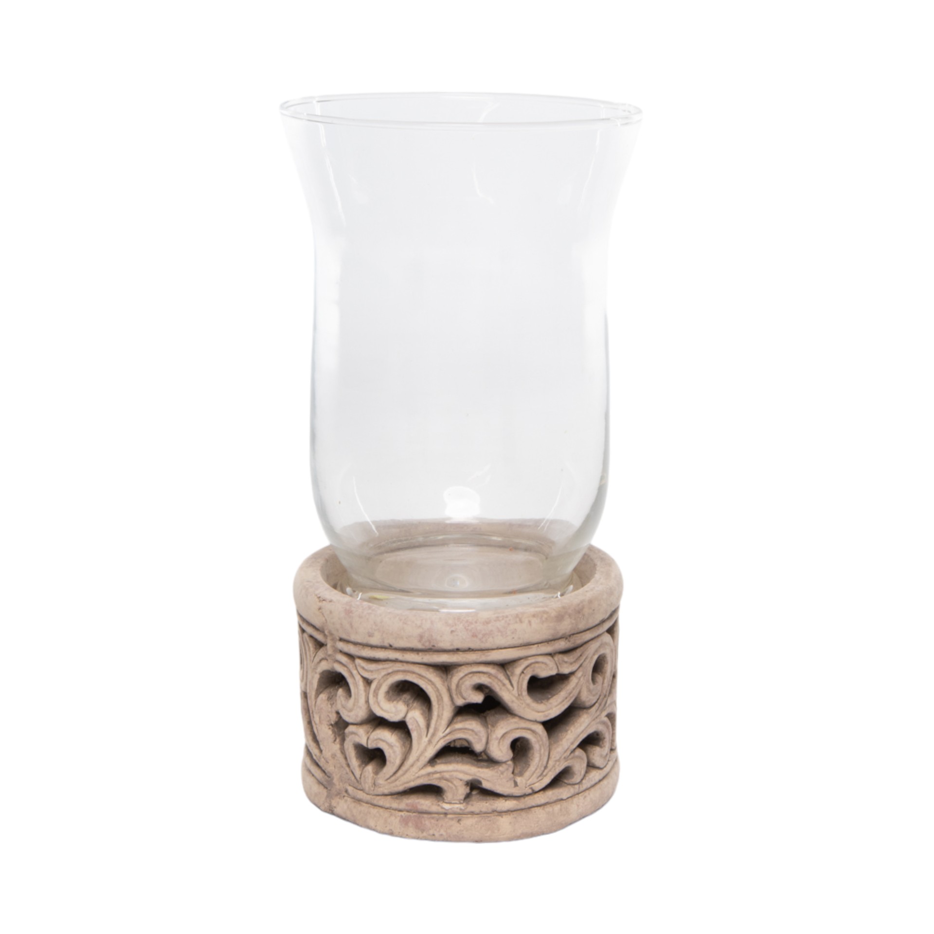 Darstellung von Windlicht auf Keramikfuss gross