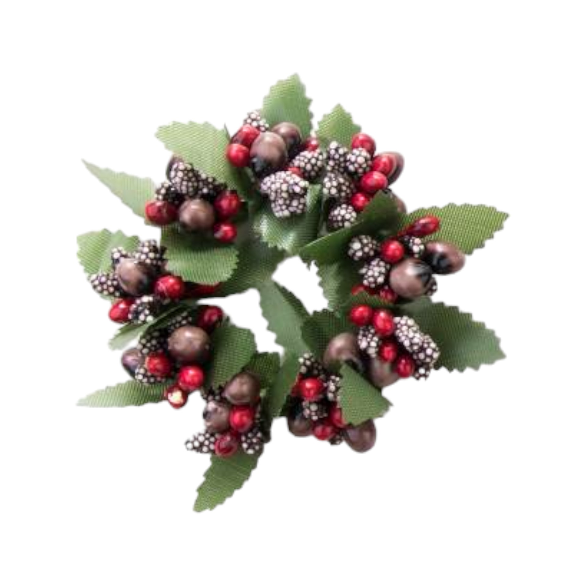 Darstellung von Kranz rot/braun gem. mini d= 3,5 cm