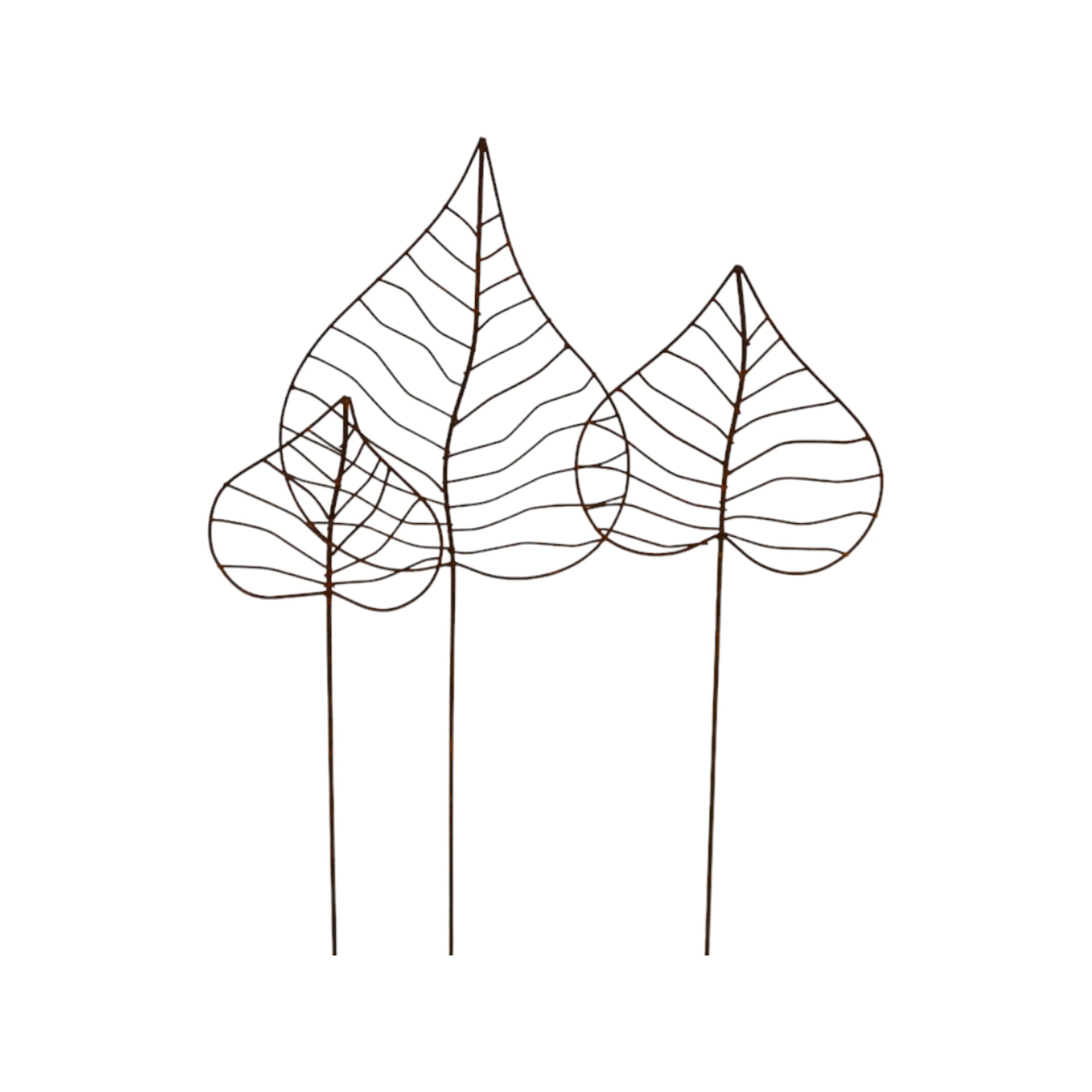 Darstellung von Blatt Herzform 3tlg. auf Stab klein