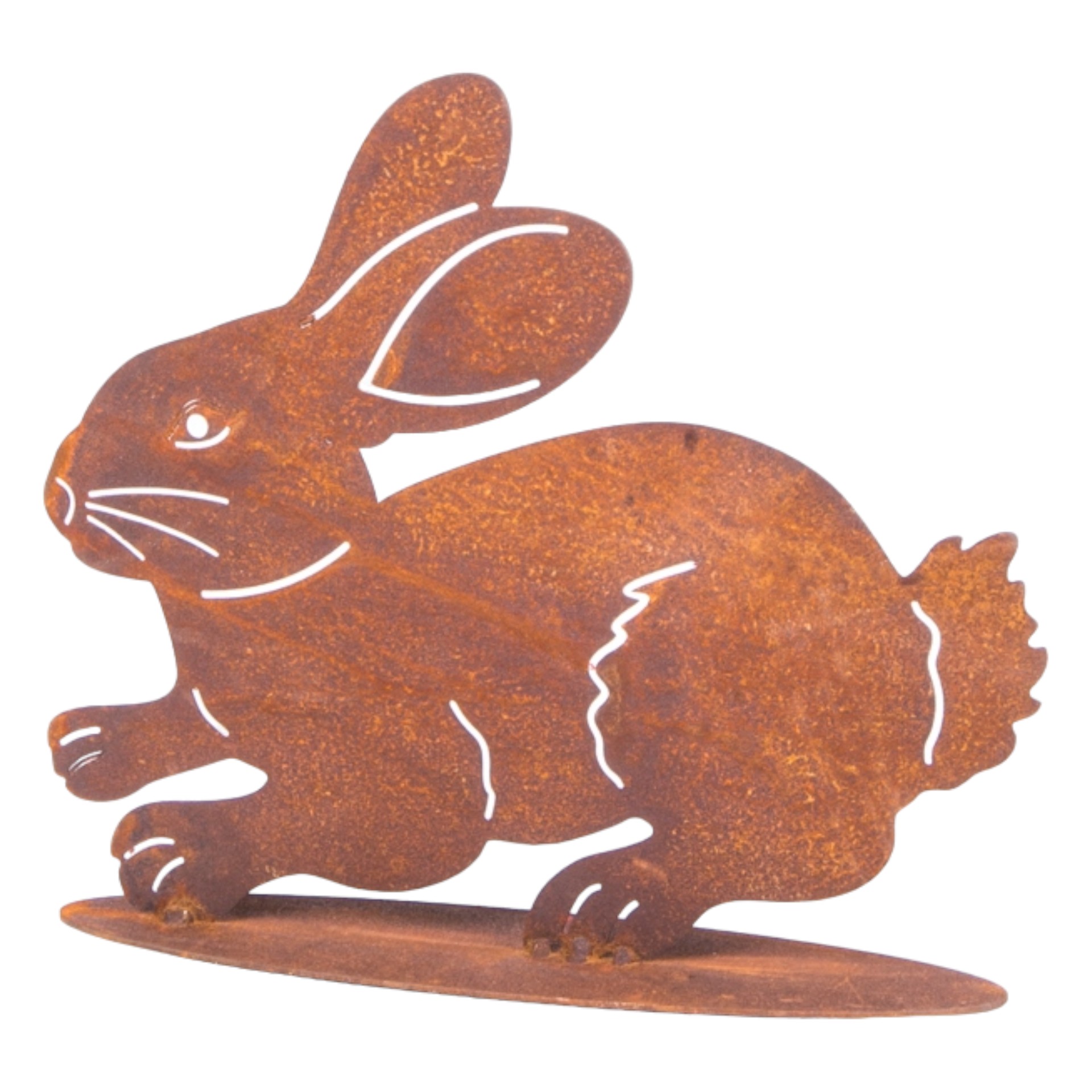 Darstellung von hoppelnder Hase gross auf Platte,  35x30 cm