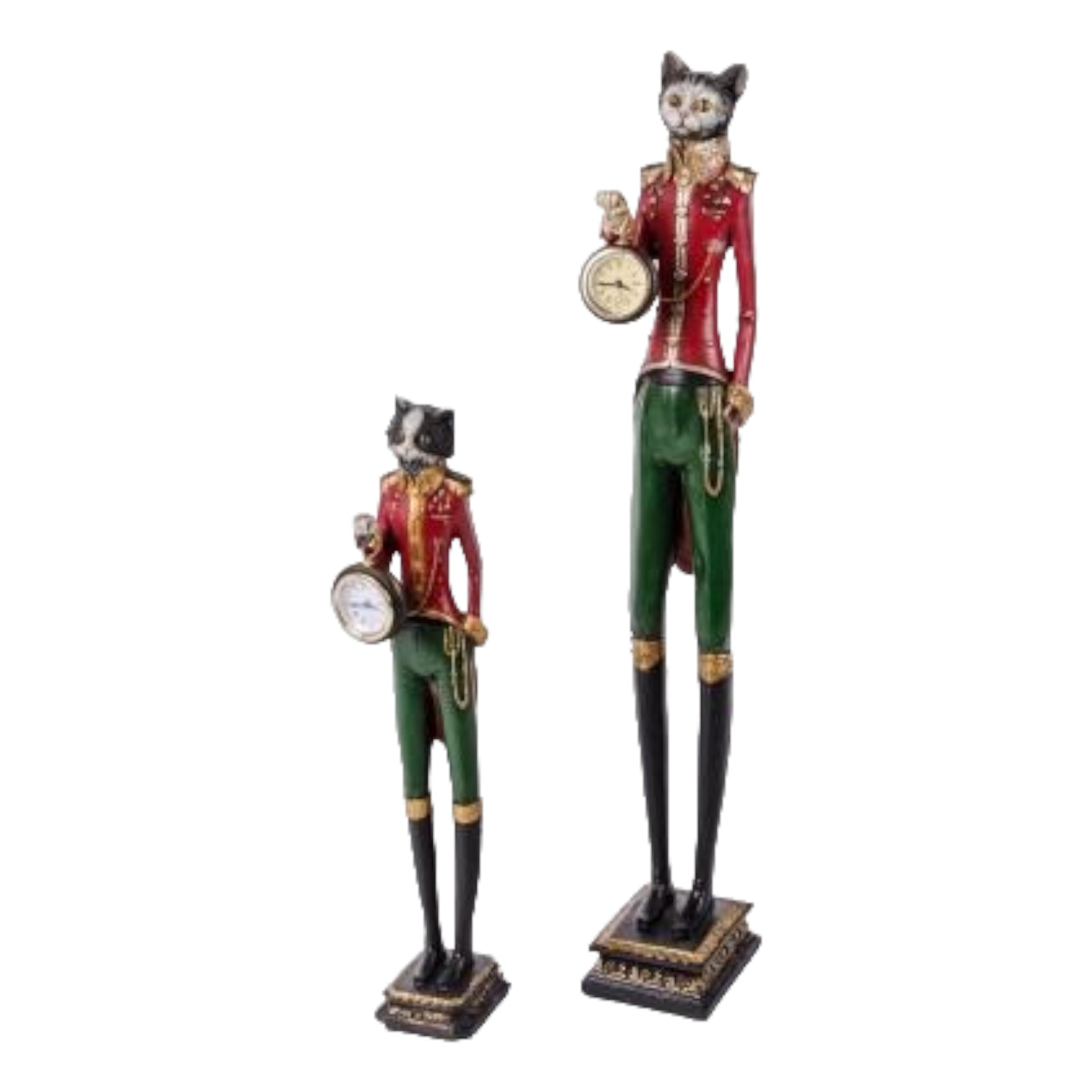 Darstellung von stehende Katze mit Uhr