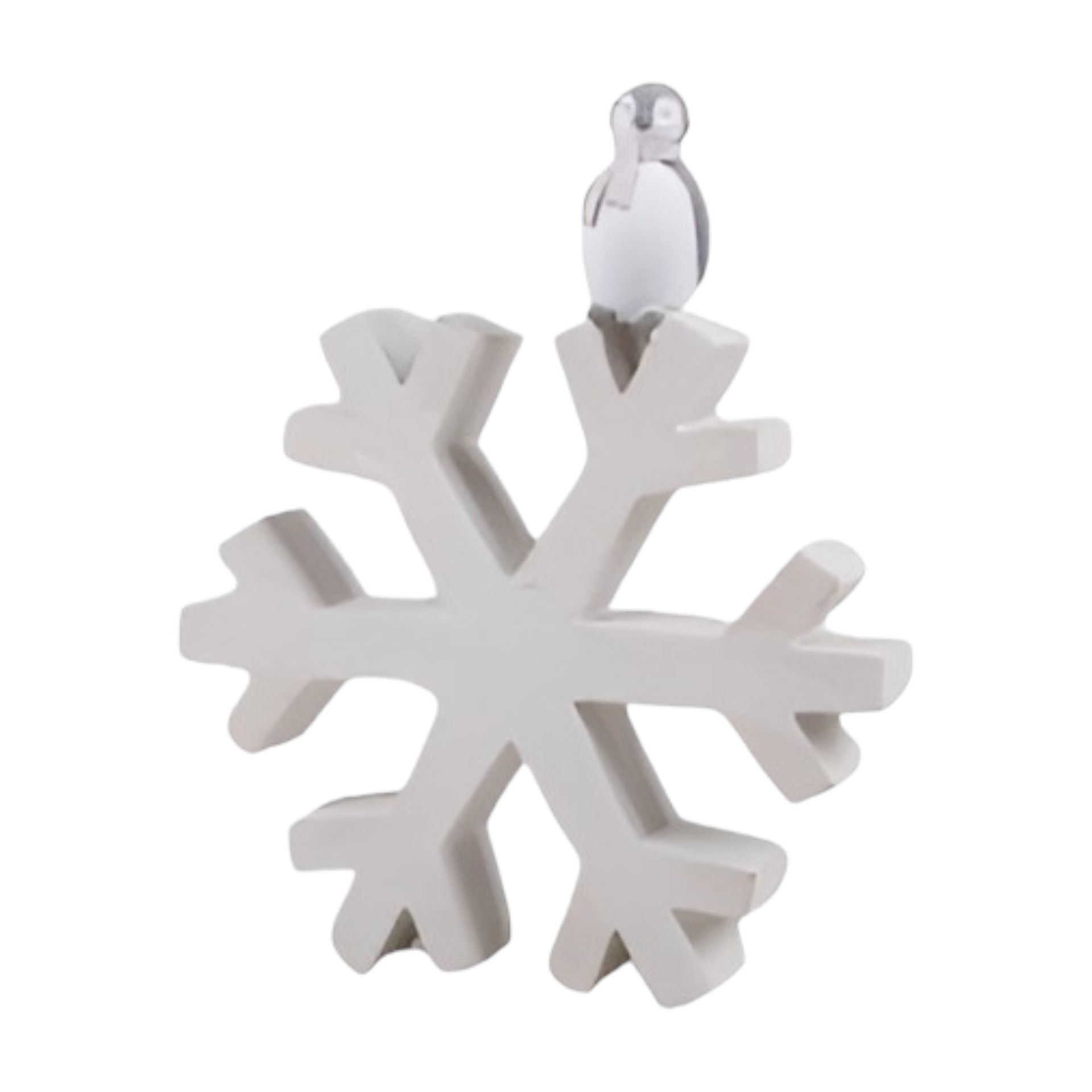 Darstellung von SUSA Schneeflocke mit Pinguin zum Stellen